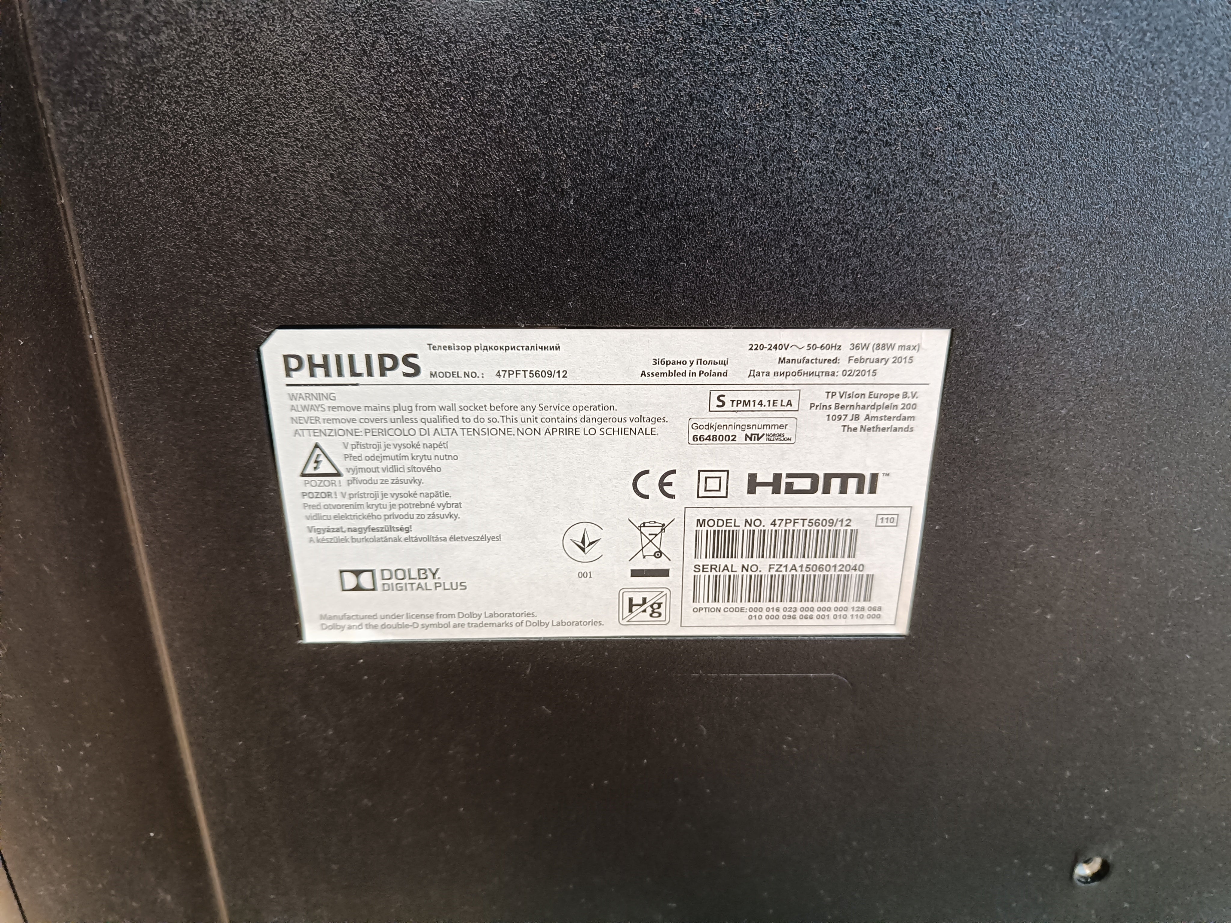 Philips smart TV 47 tommer